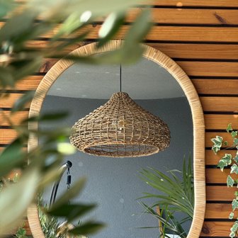 Duża lampa rattanowa na taras Mira naturalna 06